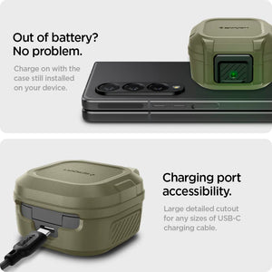 Spigen Galaxy Buds Core / FE / 2 Pro / 2 / Pro / Live Case - Lock Fit - Vintage Khaki - image 7
