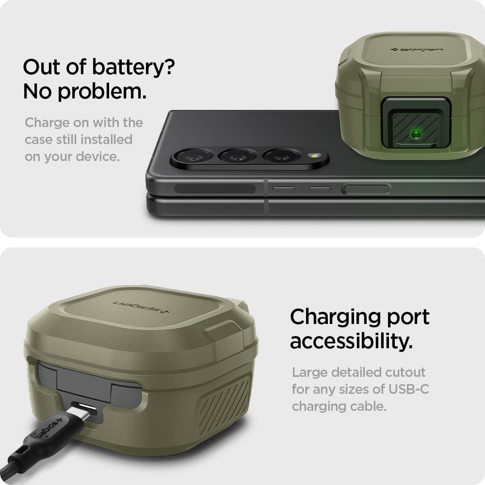 Spigen Galaxy Buds Pro Case - Lock Fit - Vintage Khaki - image 7