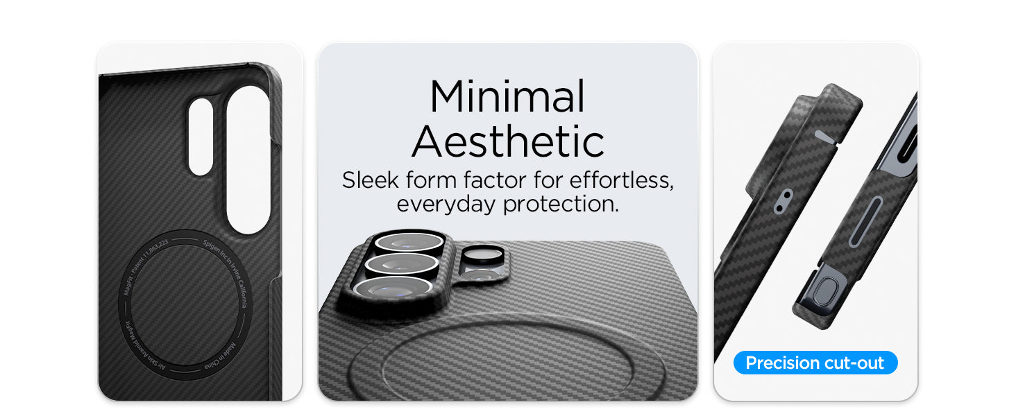 Spigen Galaxy S26 Ultra Case – Air Skin Aramid MagFit – Black – slim profile and precise cutouts