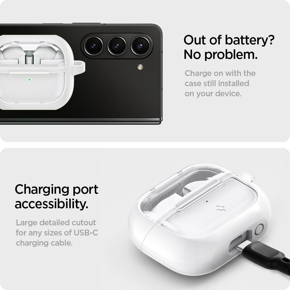 Spigen Galaxy Buds 3 FE Case - Ultra Hybrid - Jet White - image 7