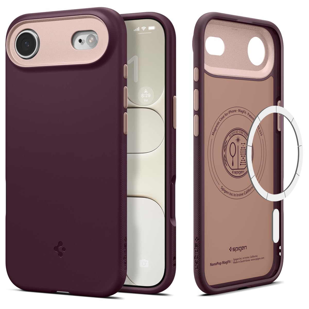 Spigen iPhone Air Case – Nano Pop (MagFit) - Burgundy Bean