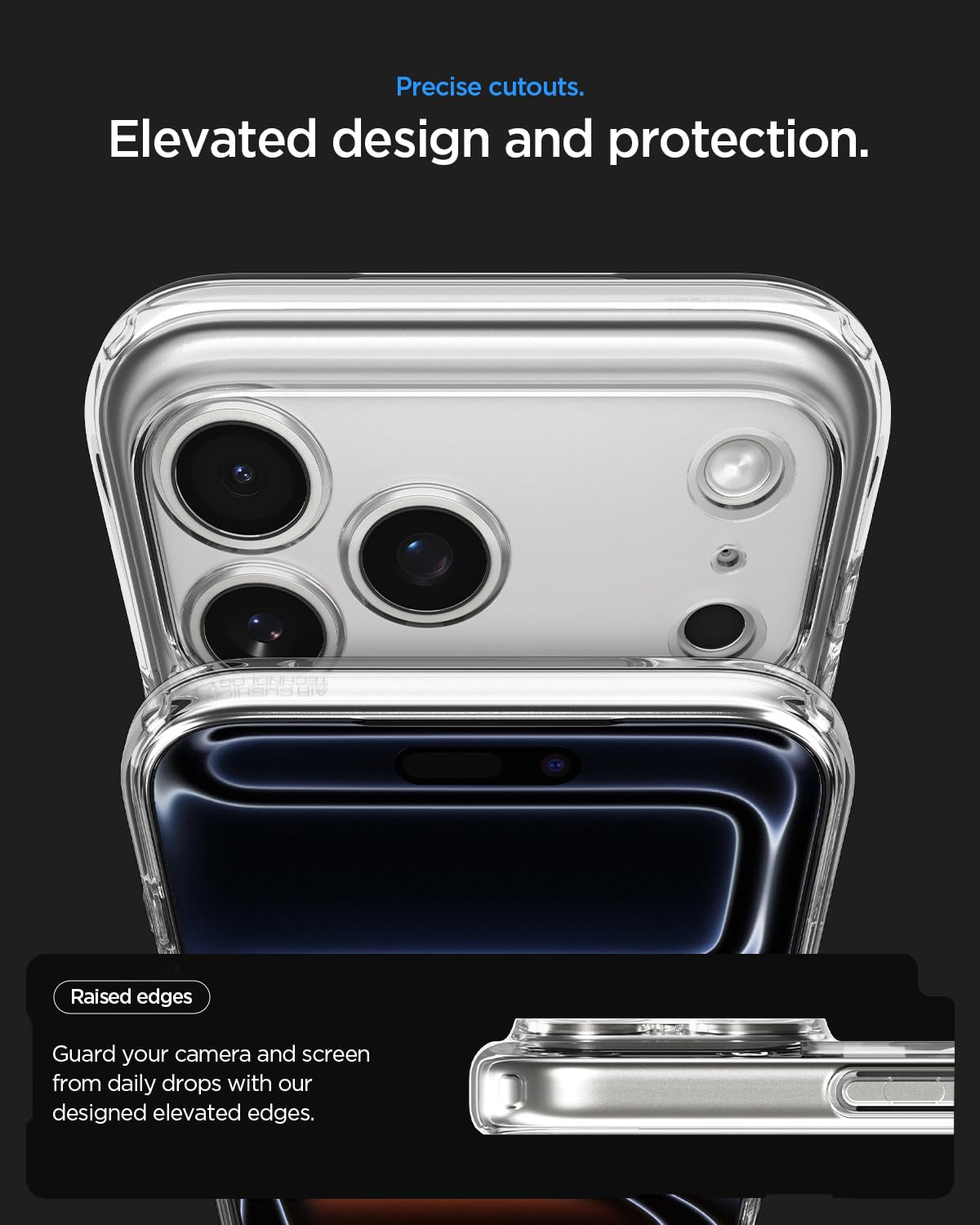 Spigen iPhone 17 Pro Max Ultra Hybrid Zero One MagFit case in Zero One Natural Titanium - raised camera and screen edge protection