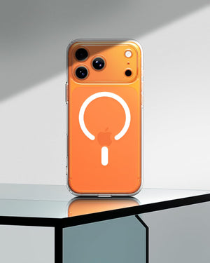 Spigen iPhone 17 Pro Ultra Hybrid MagFit case in Clear White - rear product view