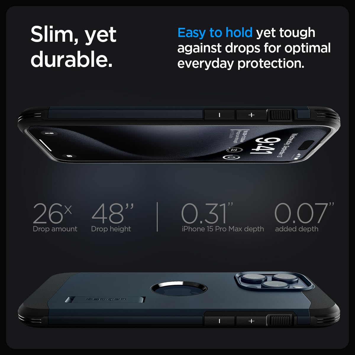 Spigen iPhone 15 Pro Max Case Tough Armor MagFit - Metal Slate - image 7