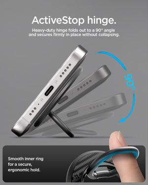 Spigen O-Mag MagFit+ MagSafe Phone Grip with Stand - 90-degree hinge