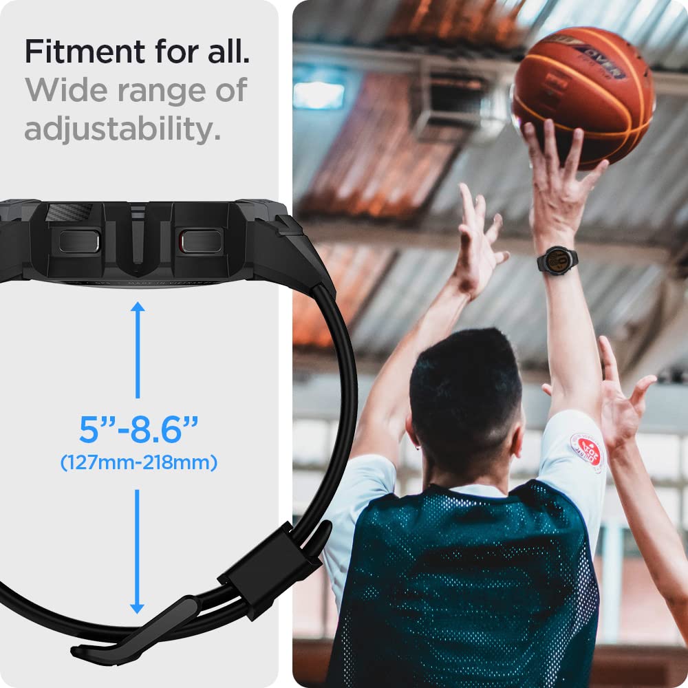 Spigen Galaxy Watch FE / 5 / 4 40mm Case + Band - Rugged Armor Pro - Charcoal Gray - ACS03165 - image 4
