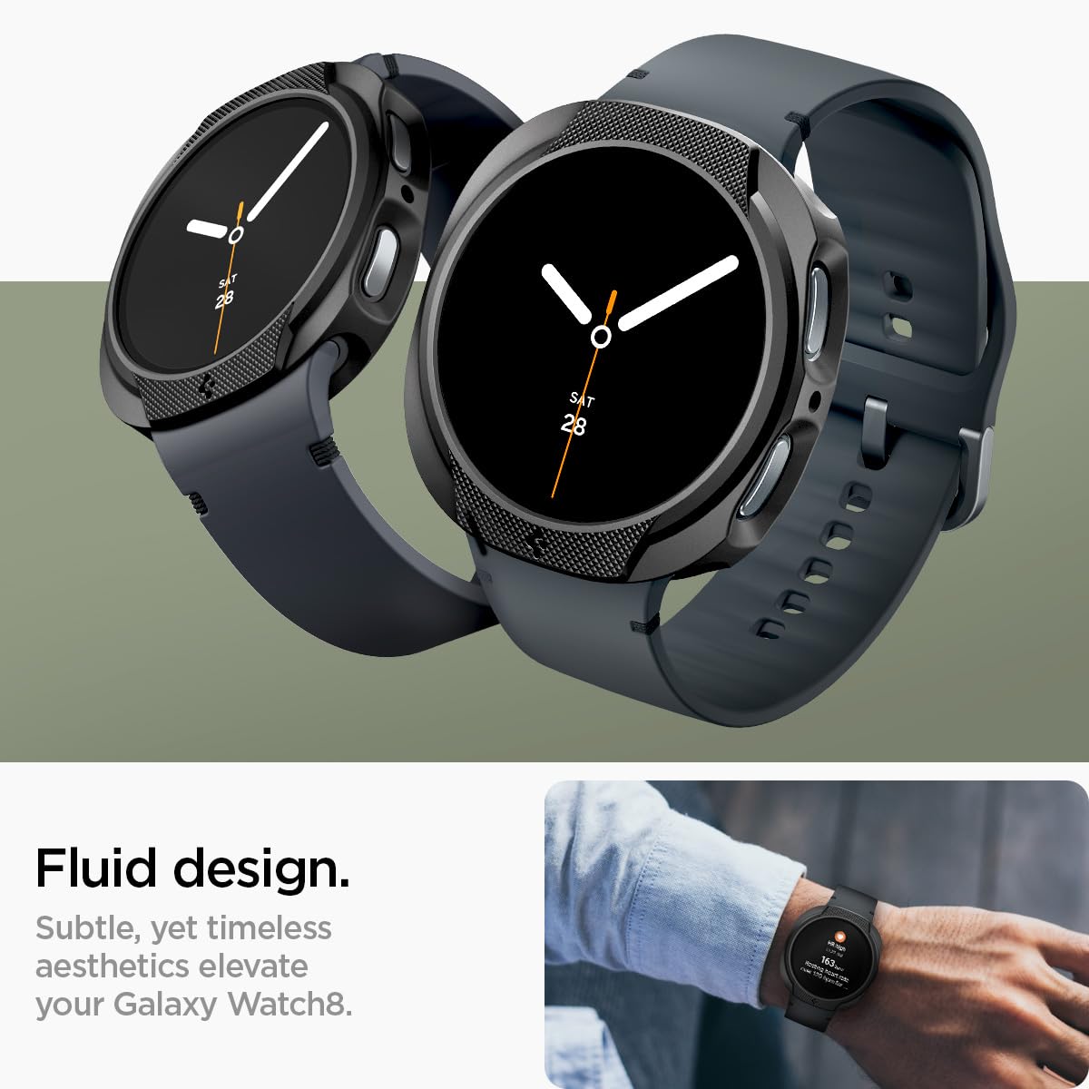 Spigen Galaxy Watch 8 40mm Case - Liquid Air - Matte Black - Matte Black - image 3