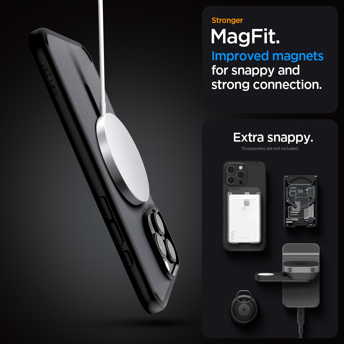 Spigen iPhone 16 Pro Case – Ultra Hybrid (MagFit) – Frost Black – detail image 5