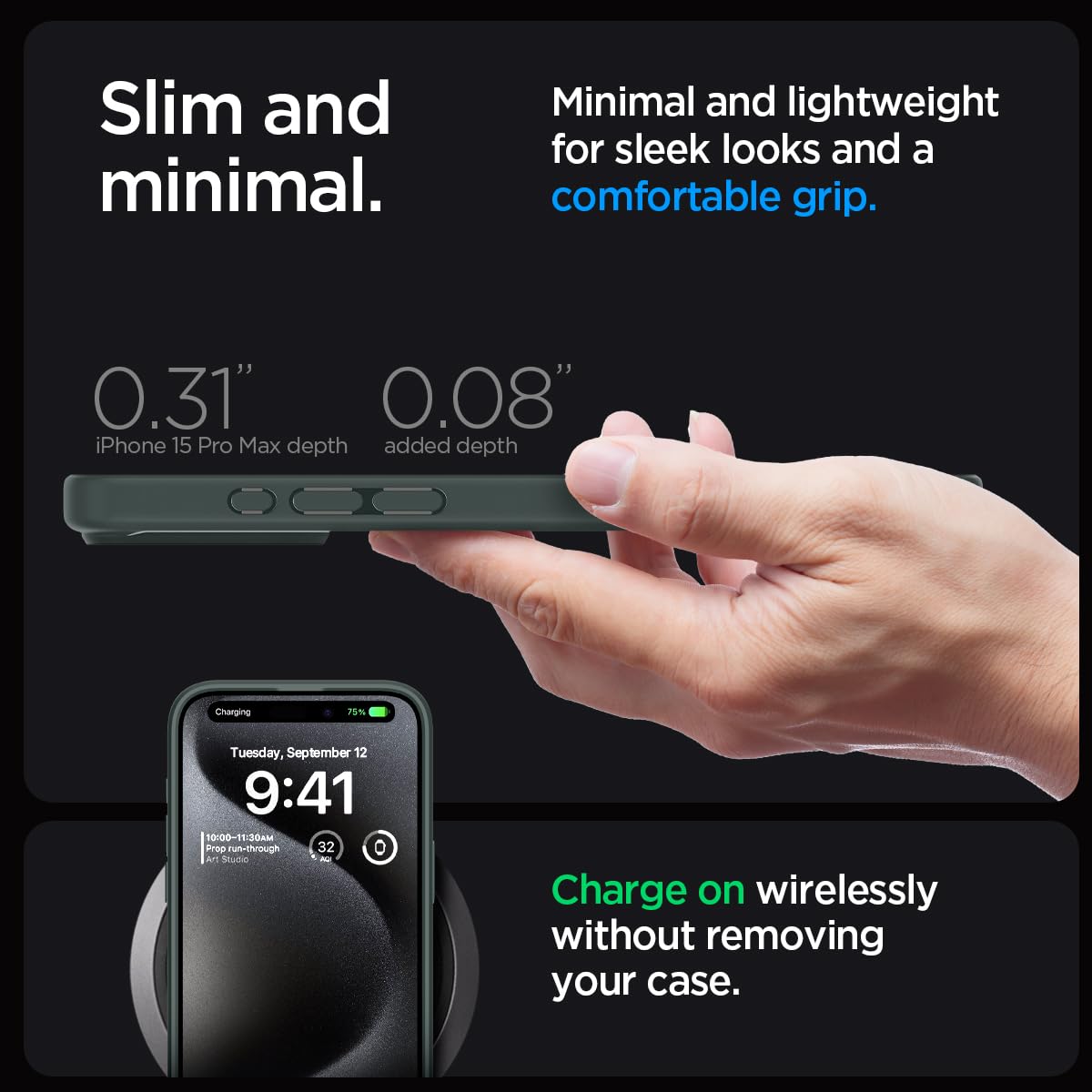 Spigen Ultra Hybrid case for iPhone 15 Pro Max in Frost Green – detail image 5