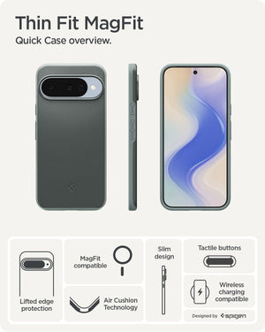 Spigen Pixel 10 Pro / Pixel 10 Case – Thin Fit (MagFit) - Sage Green - image 3