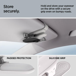Spigen Car Visor Sunglasses Holder – SH100 Silicone Clip 2-Pack - Gray - image 3