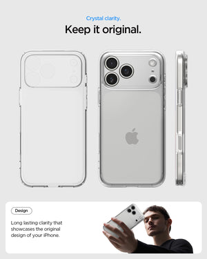 Spigen iPhone 17 Pro Ultra Hybrid case in Crystal Clear - clear design details