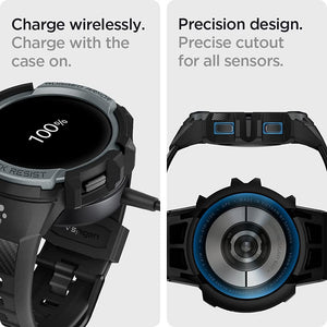 Spigen Galaxy Watch FE / 5 / 4 40mm Case + Band - Rugged Armor Pro - Charcoal Gray - ACS03165 - image 6