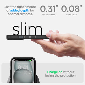Spigen Ultra Hybrid case for iPhone 15 in Frost Black – detail image 5