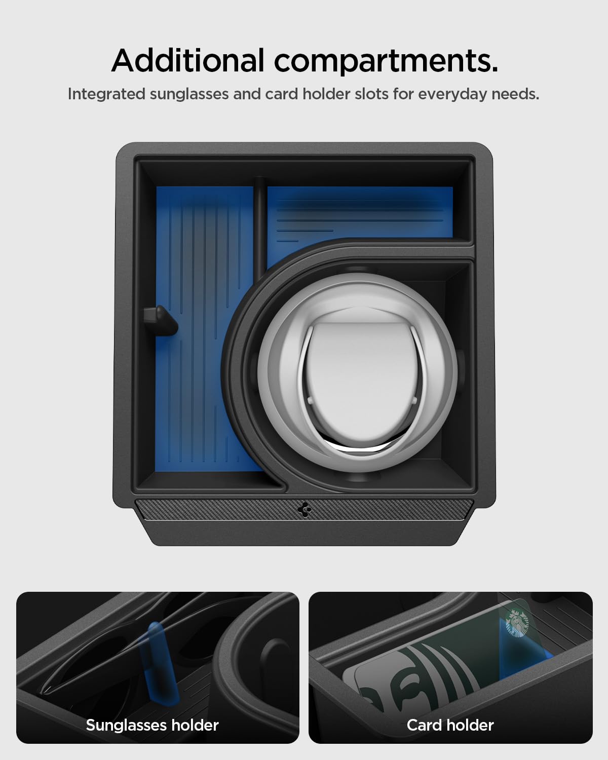 Spigen Tesla Model Y Juniper Console Organizer with Cup Holder - Black - image 4