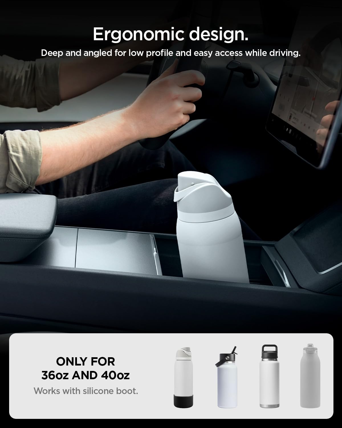 Spigen Tesla Model Y Juniper Console Organizer with Cup Holder - Black - image 3