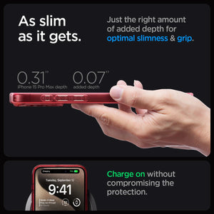 Spigen iPhone 15 Pro Max Case – Ultra Hybrid (MagFit) - Deep Red - image 6