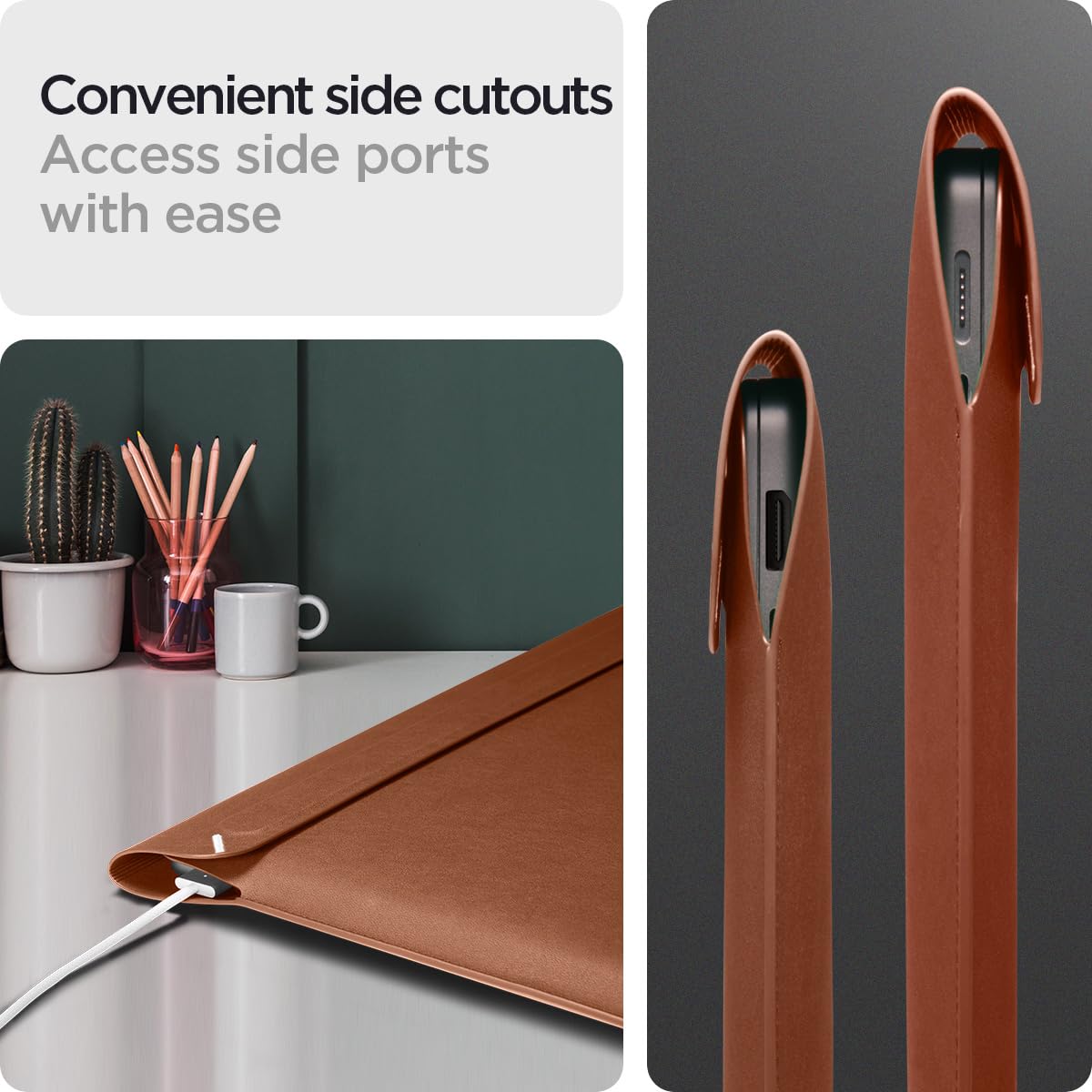 Spigen Valentinus 14-Inch Laptop Sleeve - Classic Brown - image 4