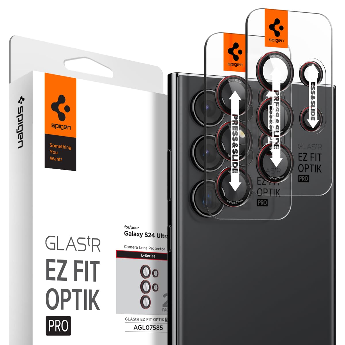 Spigen Galaxy S24 Ultra Lens Protector – Optik Pro EZ Fit (2 Pack) – L-Series – product image 1