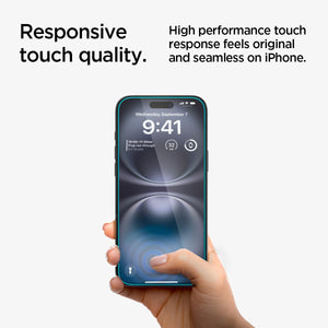 Spigen iPhone 16 Plus / 15 Plus Screen Protector GLAS.tR EZ Fit Privacy (2 Pack) - Privacy - image 6