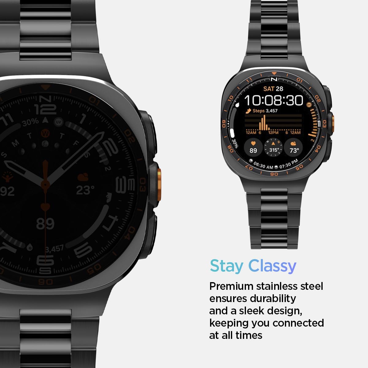 Spigen Galaxy Watch Ultra 2 & Ultra 47mm Band - Modern Fit 316L - Black - image 4