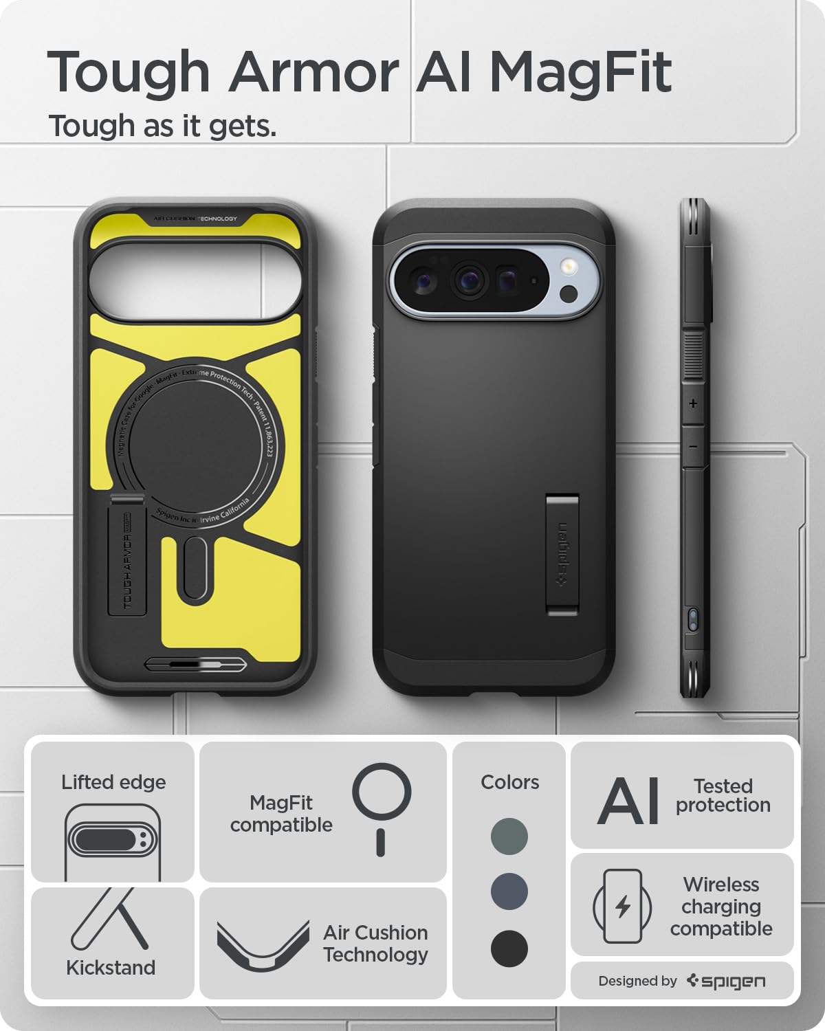 Spigen Tough Armor MagFit Google Pixel 10 Pro / Pixel 10 Kickstand Case - Black - image 3