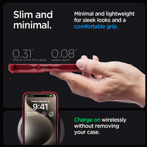 Spigen Ultra Hybrid case for iPhone 15 Pro Max in Deep Red – detail image 5