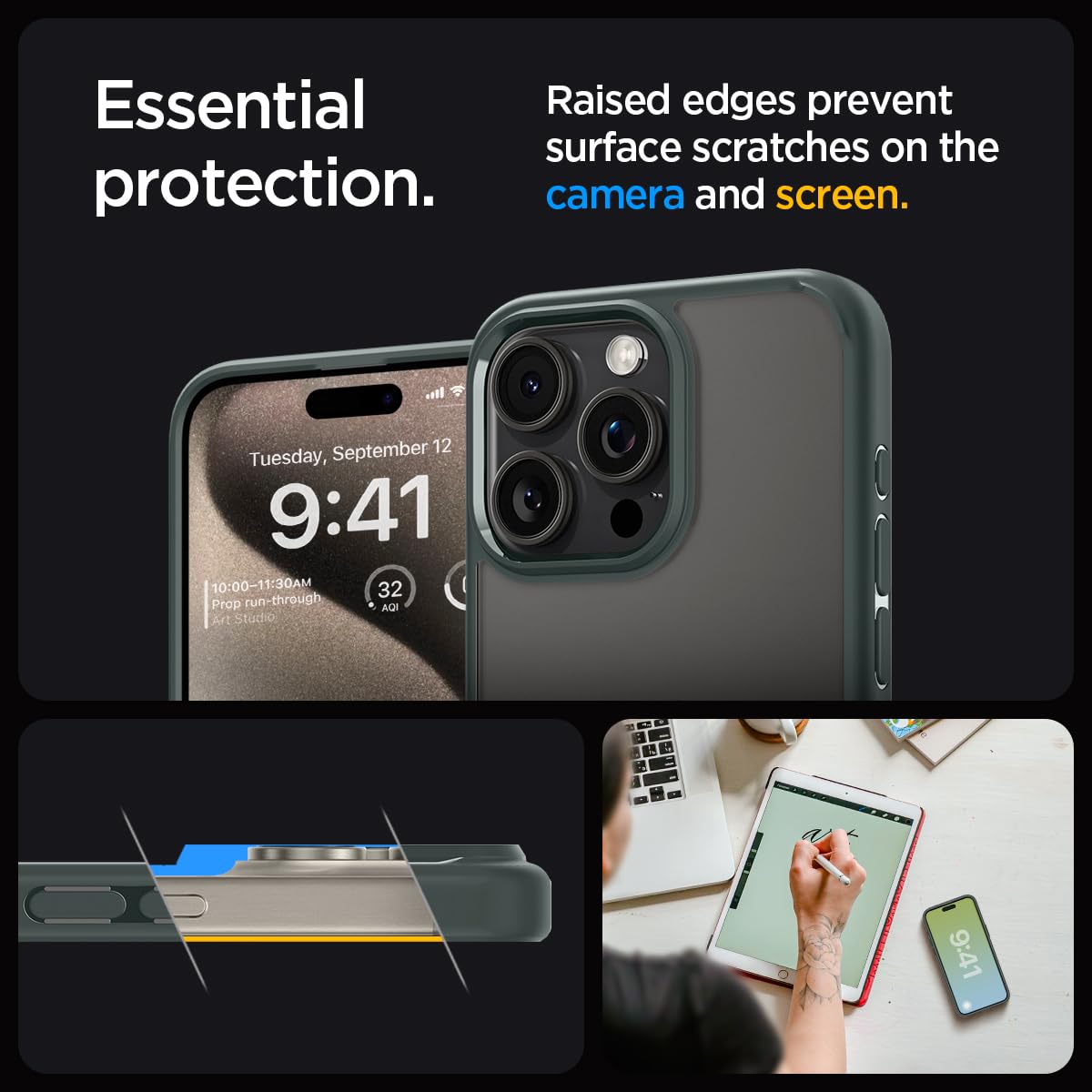 Spigen Ultra Hybrid case for iPhone 15 Pro Max in Frost Green – detail image 4