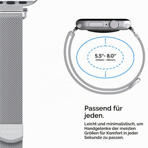 Spigen WBM4 Apple Watch band worn on the wrist