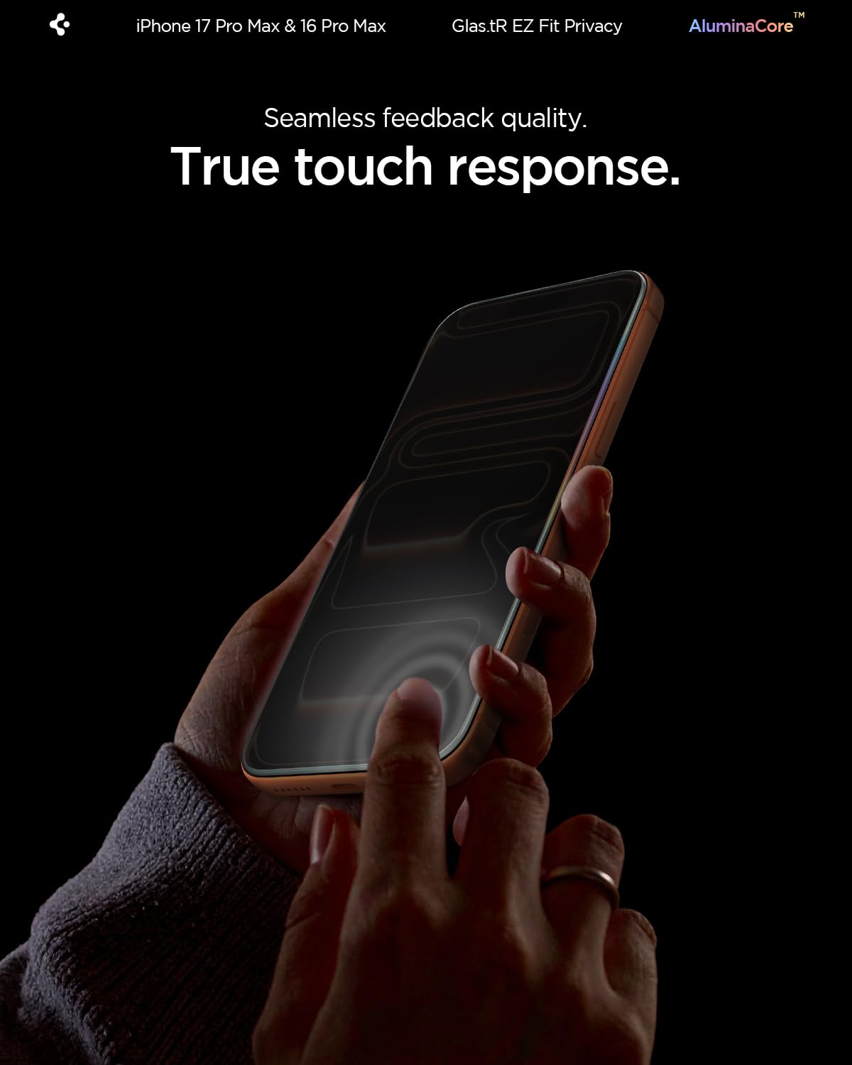 Spigen iPhone 16 Pro Max Screen Protector – GLAS.tR EZ Fit | Privacy – detail image 7