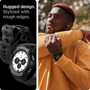 Spigen Galaxy Watch 4 Classic 46mm Case + Band - Rugged Armor Pro - Charcoal Gray - image 5