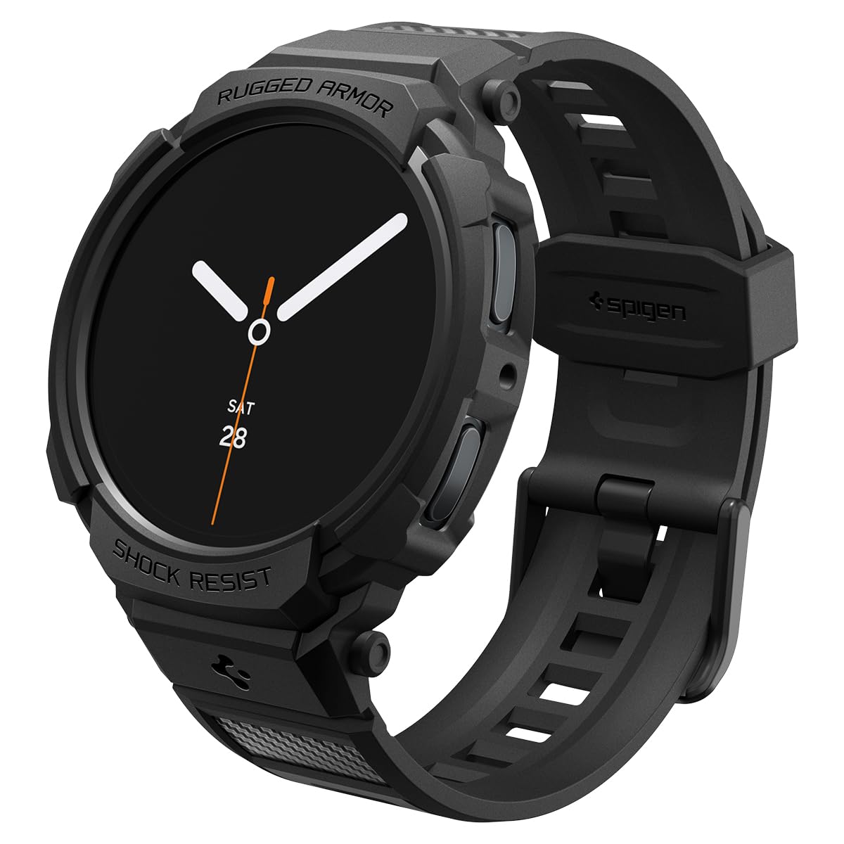 Spigen Galaxy Watch 9 40mm Case + Band - Rugged Armor Pro - Matte Black - image 1