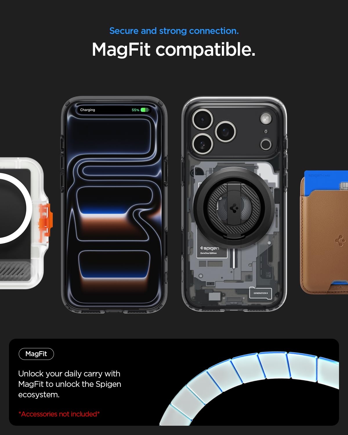 Spigen iPhone 17 Pro Max Ultra Hybrid Zero One MagFit case in Zero One Black - MagFit compatibility