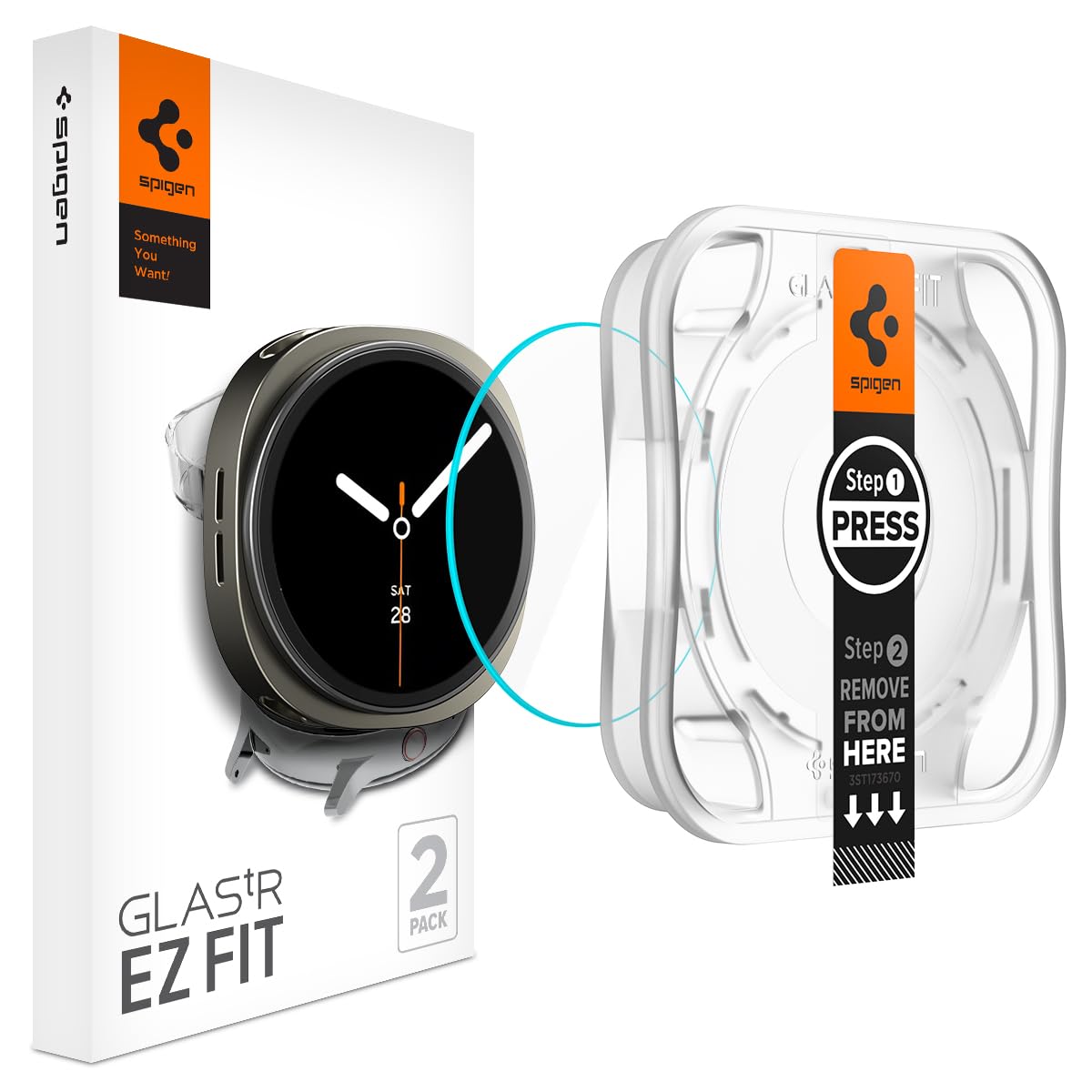 Spigen Galaxy Watch 9 / 8 40mm Screen Protector - Glas.tR EZ Fit (2 Pack) - Clear - image 1