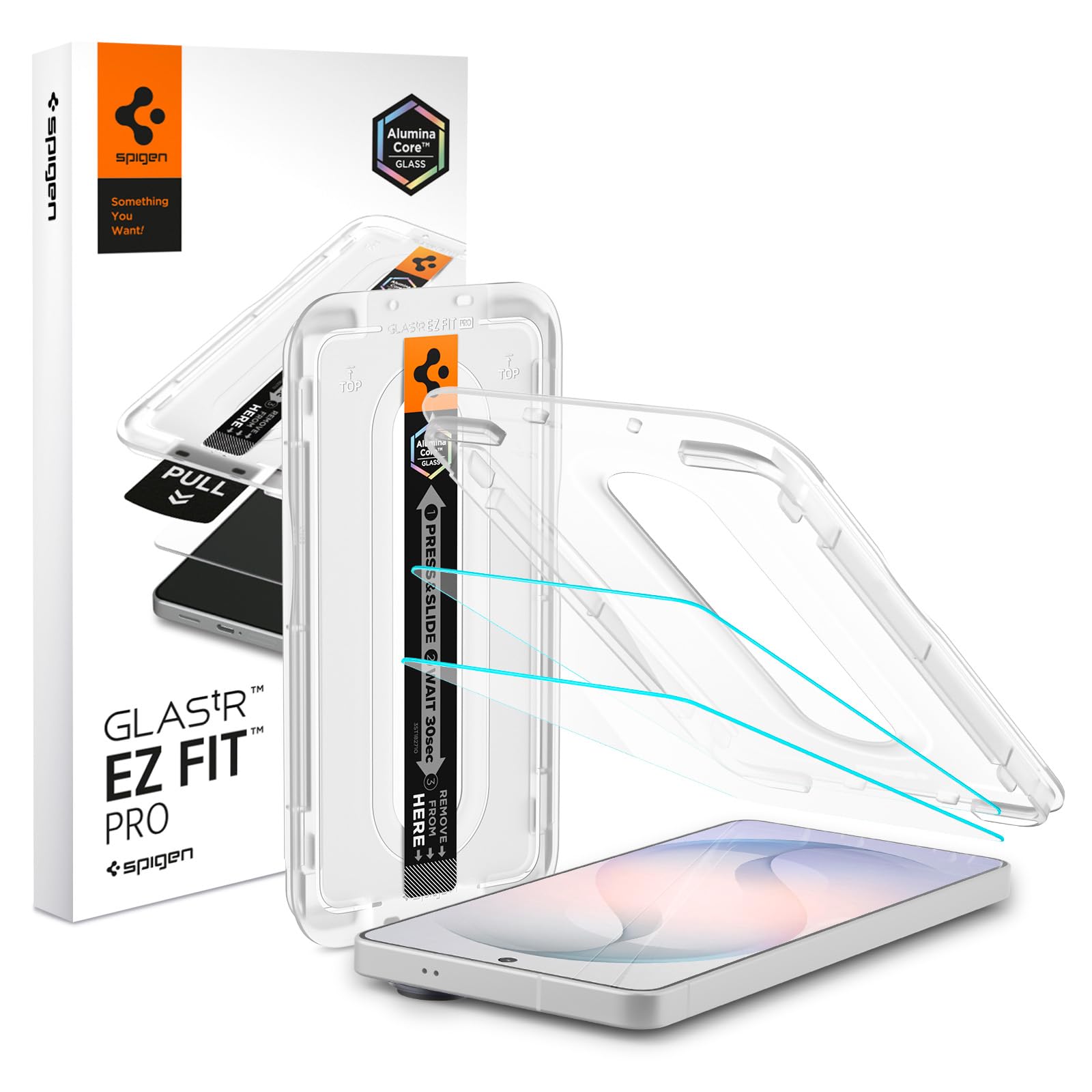 Spigen Galaxy S26 Screen Protector - AluminaCore Glas.tR EZ Fit (2 Pack) - Clear - AGL11091 - image 1