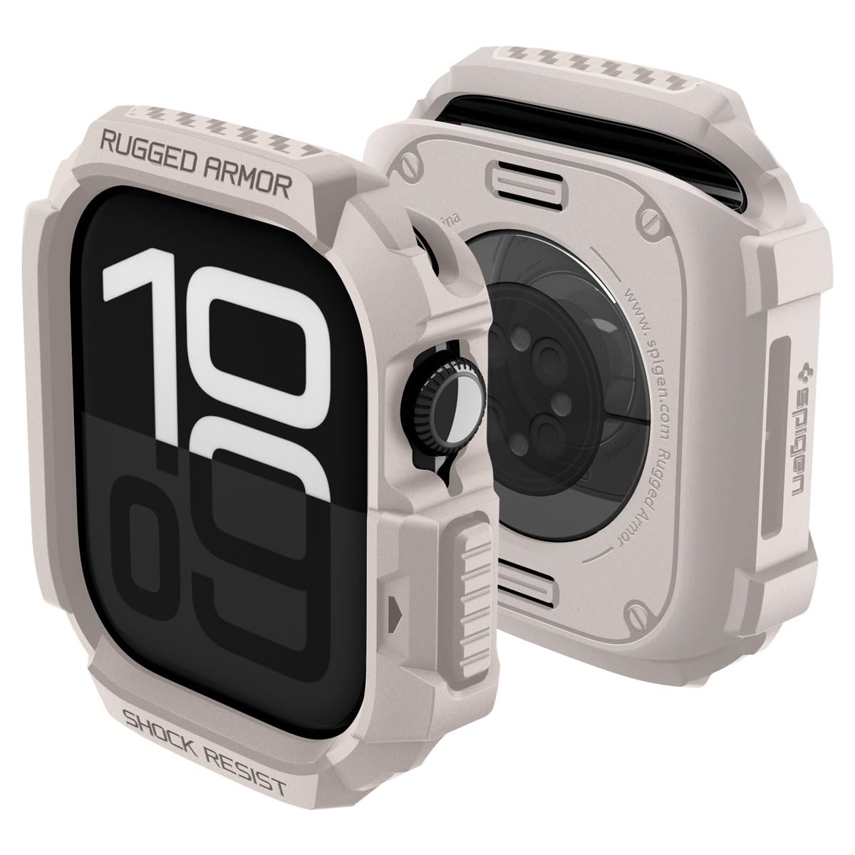 Spigen Rugged Armor 2 Apple Watch Series 11/10 46mm case in Dune Beige