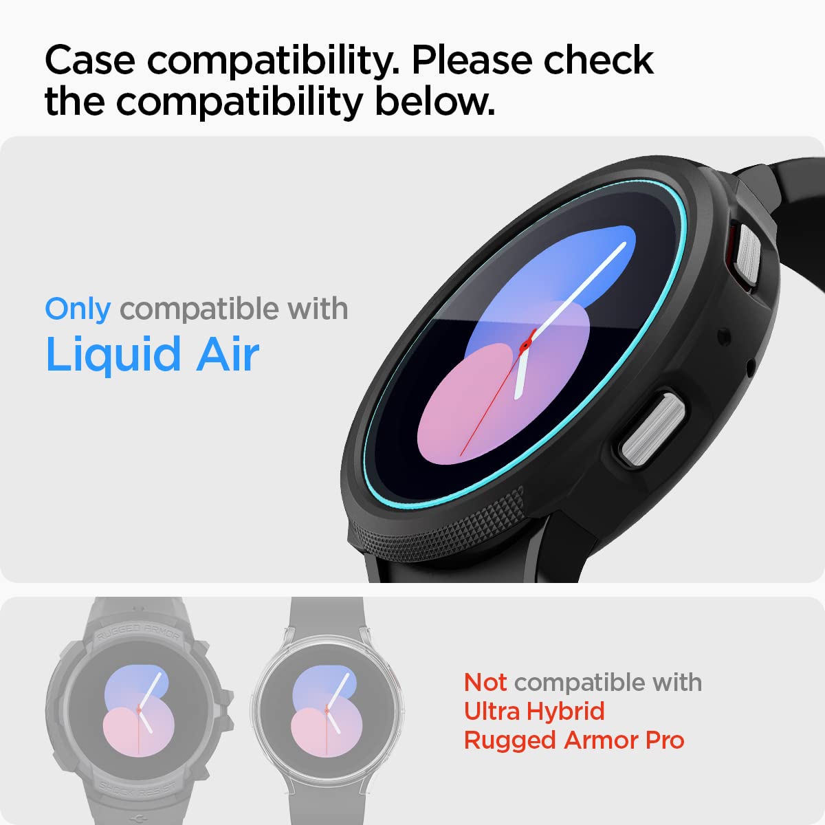 Spigen Galaxy Watch FE / 5 / 4 40mm Screen Protector - Glas.tR EZ Fit (2 Pack) - Clear - AGL03428 - image 3