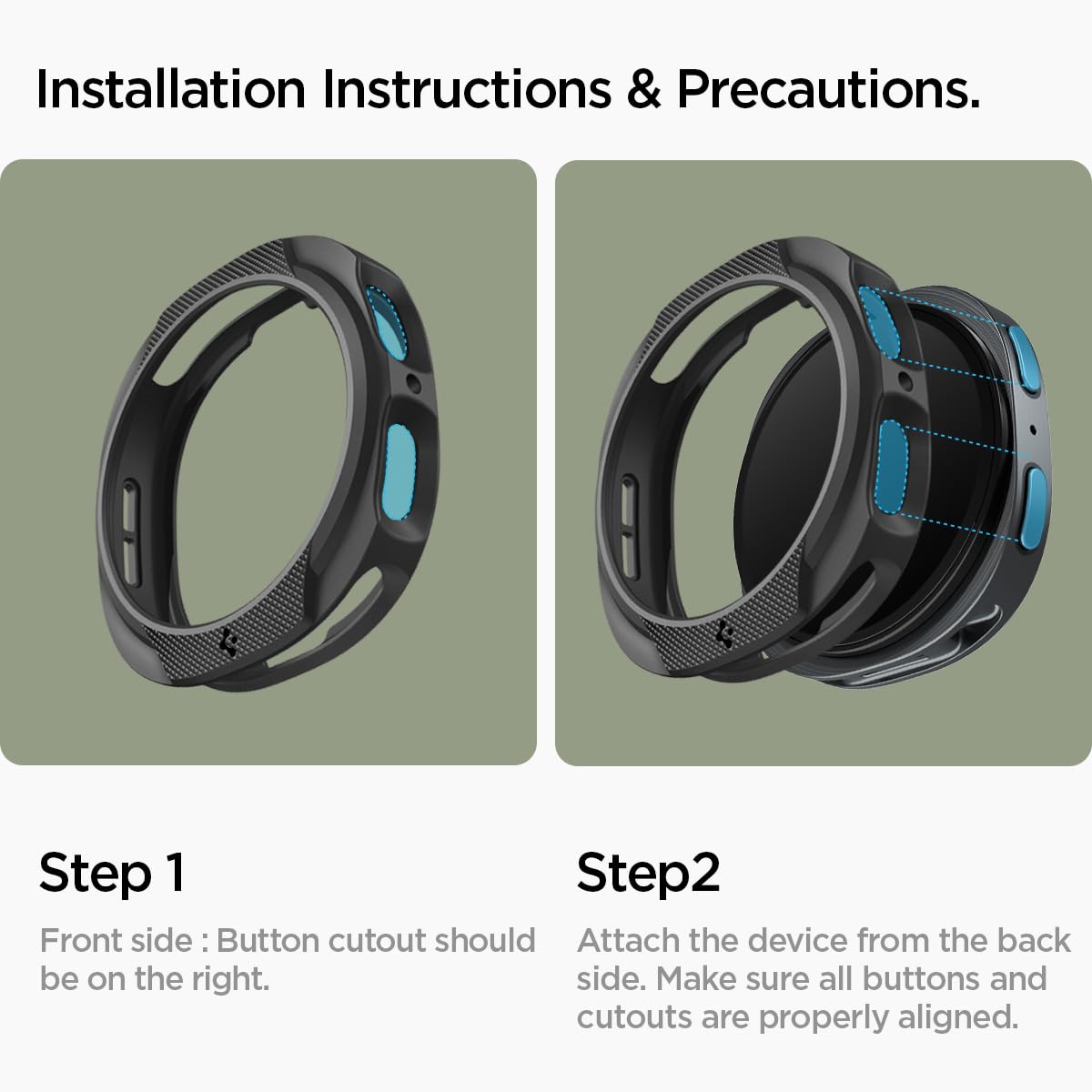 Spigen Galaxy Watch 8 44mm Case - Liquid Air - Matte Black - Matte Black - image 2