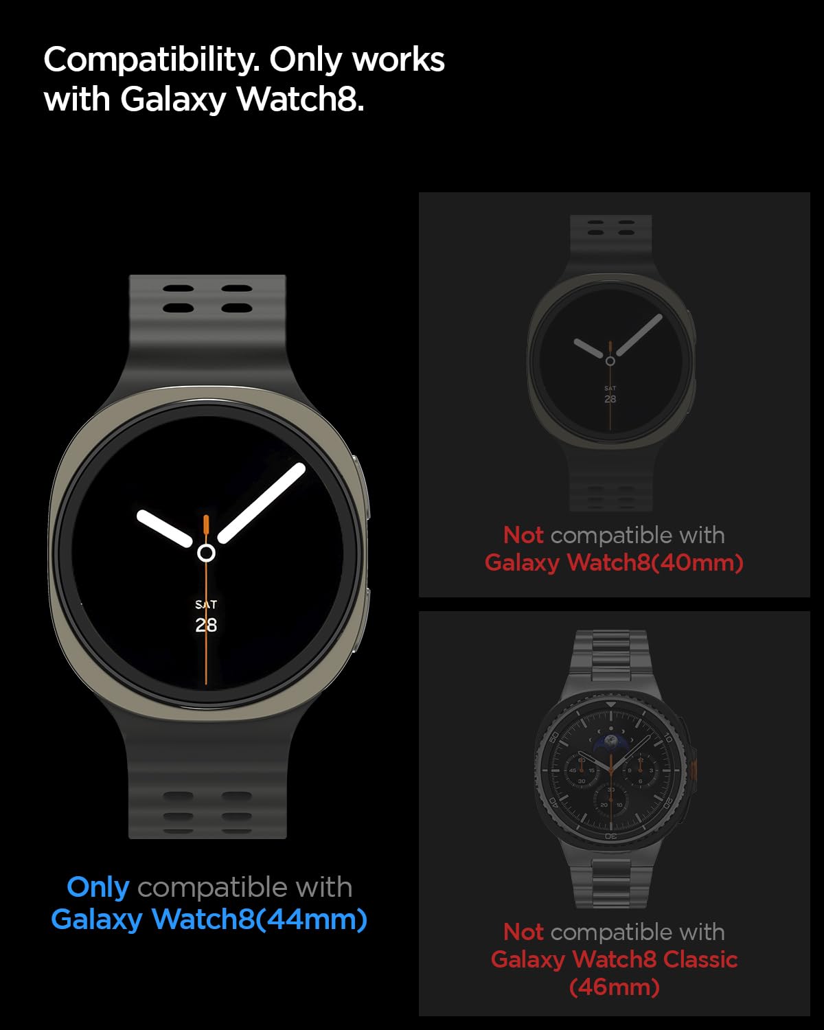 Spigen Galaxy Watch 9 / 8 44mm Screen Protector - Glas.tR EZ Fit (2 Pack) - Clear - image 2