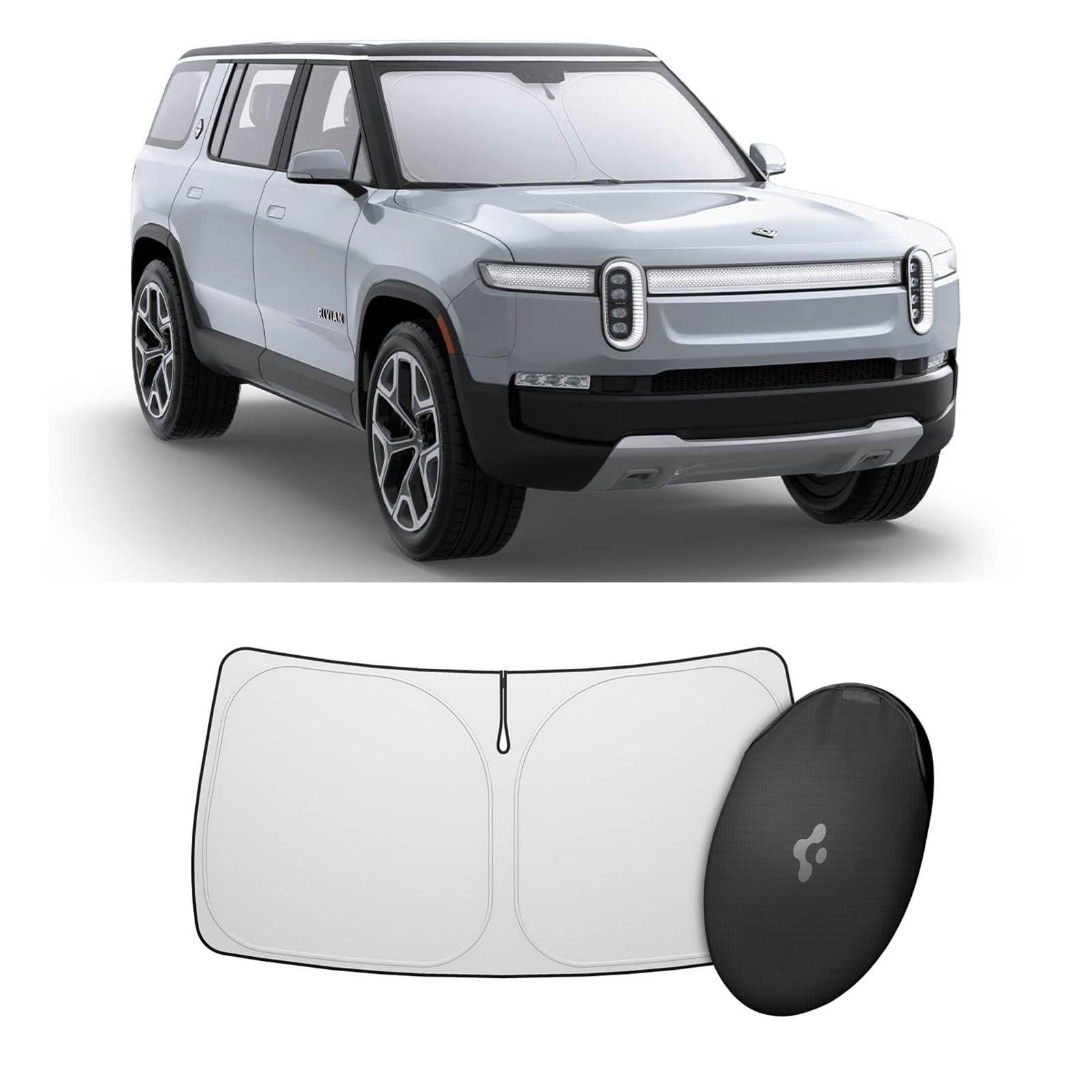 Spigen CryoShade Car Sunshade for Rivian R1T and R1S - Silver - image 1