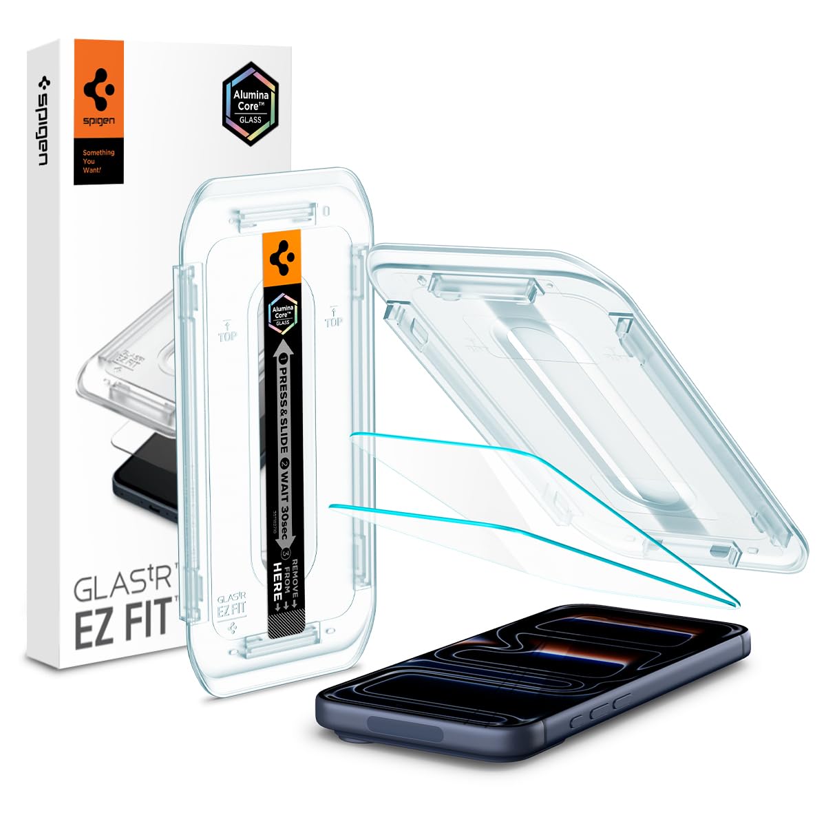 Spigen iPhone 16 Pro Screen Protector – GLAS.tR EZ Fit (2 Pack) – main product image