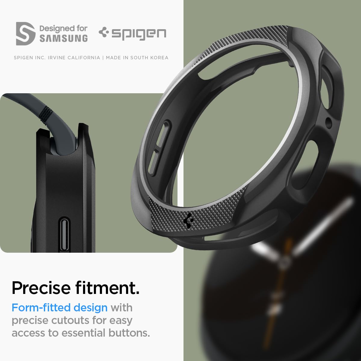 Spigen Galaxy Watch 8 40mm Case - Liquid Air - Matte Black - Matte Black - image 7