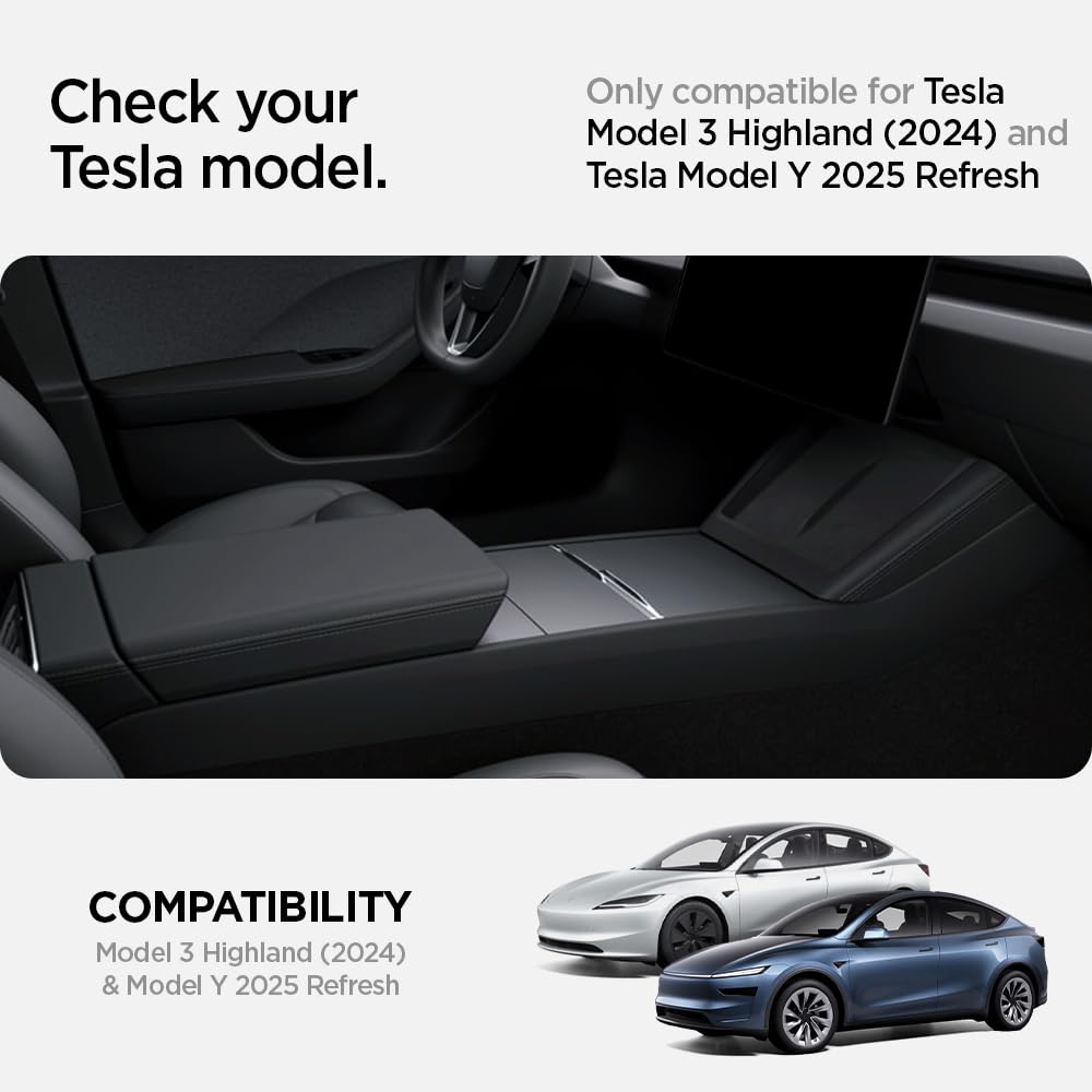 Tesla center console organizer installed view