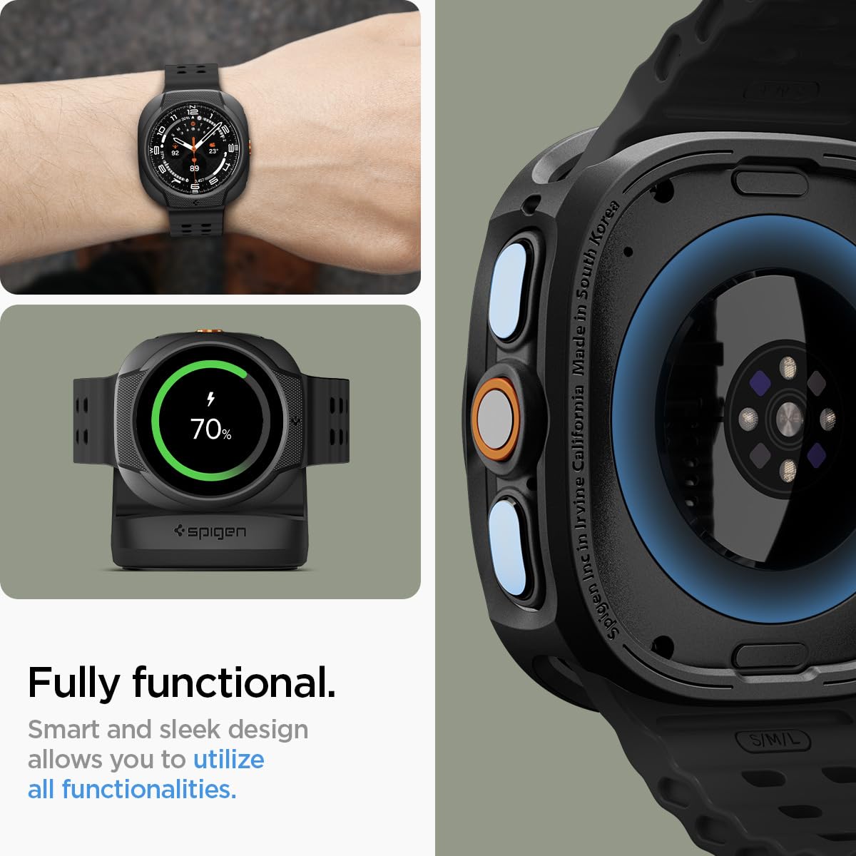 Spigen Galaxy Watch Ultra 2 47mm Case - Liquid Air - Matte Black - image 5