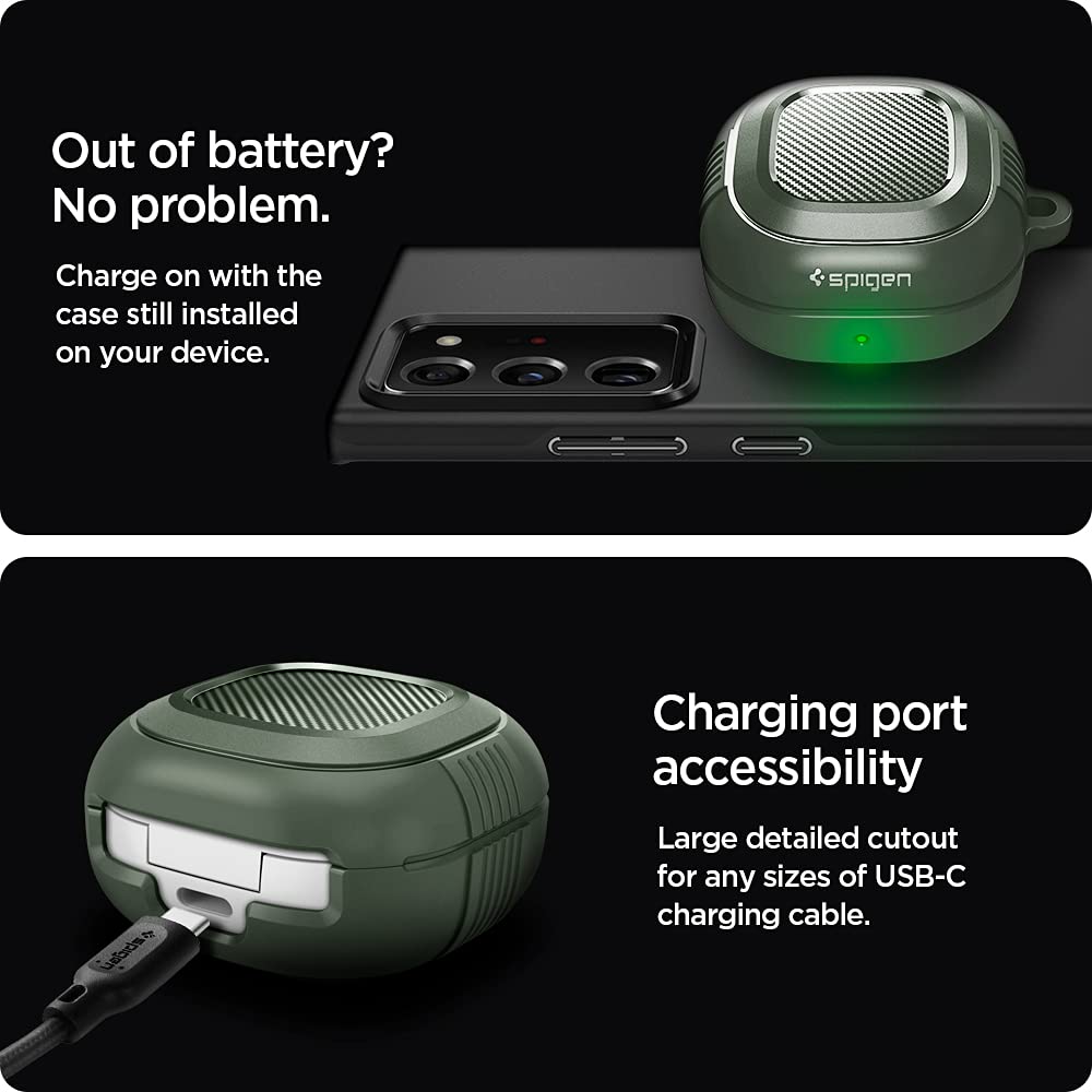 Spigen Galaxy Buds Core Case - Rugged Armor - Military Green - image 6