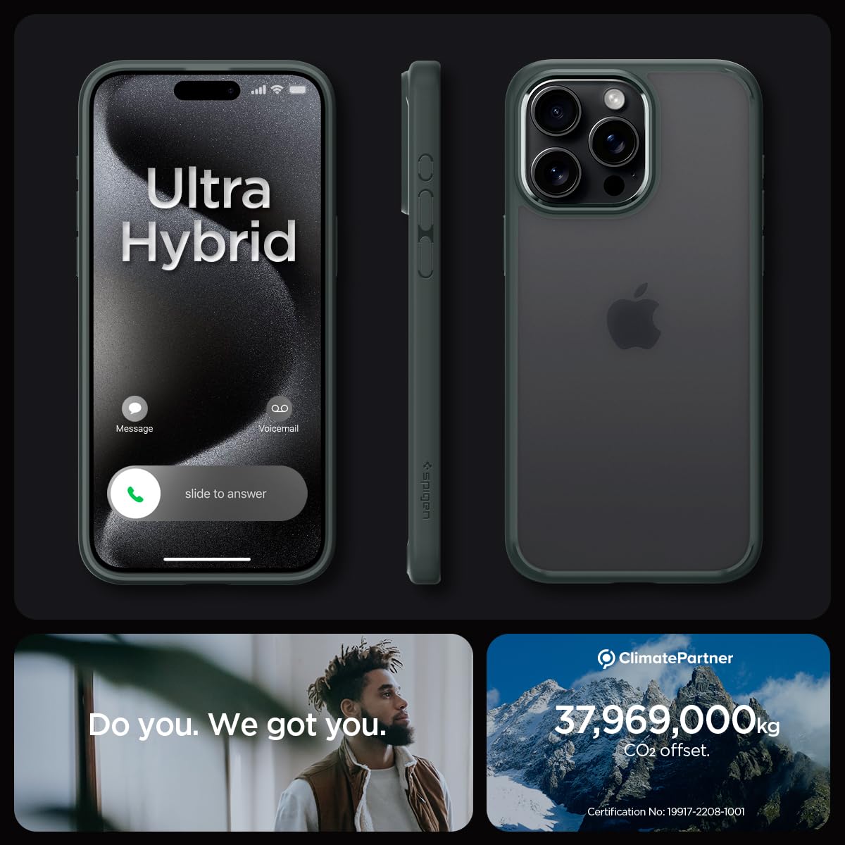 Spigen Ultra Hybrid case for iPhone 15 Pro Max in Frost Green – detail image 6