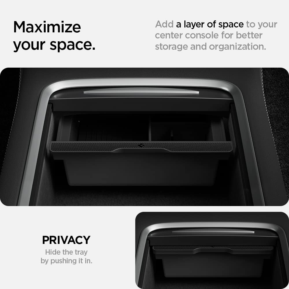 Spigen Tesla Model Y Model 3 console organizer fitment guide