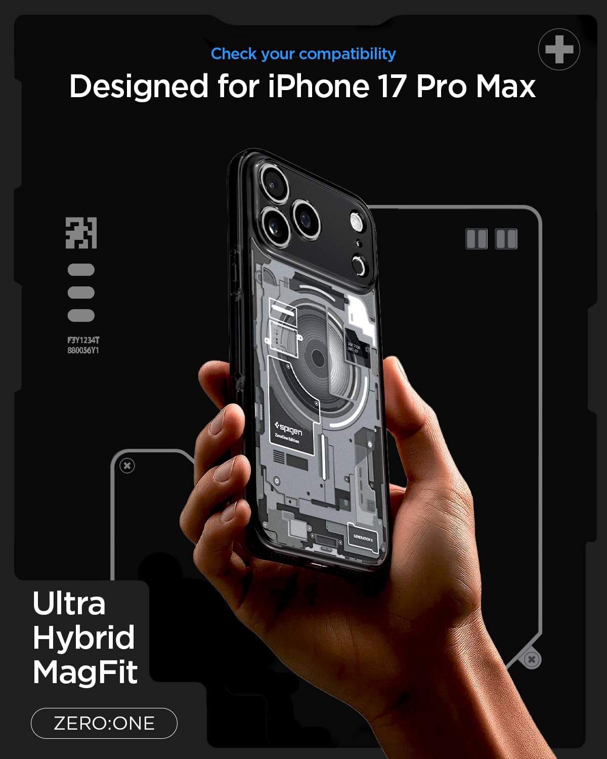 Spigen iPhone 17 Pro Max Ultra Hybrid Zero One MagFit case in Zero One Black - iPhone 17 Pro Max compatibility confirmation