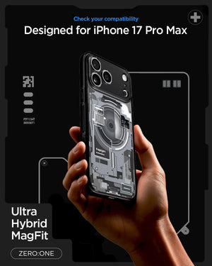 Spigen iPhone 17 Pro Max Ultra Hybrid Zero One MagFit case in Zero One Black - iPhone 17 Pro Max compatibility confirmation