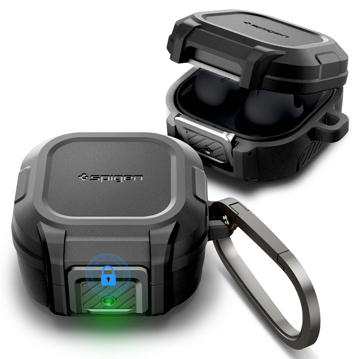 Spigen Galaxy Buds Live Case - Lock Fit - Matte Black - image 1